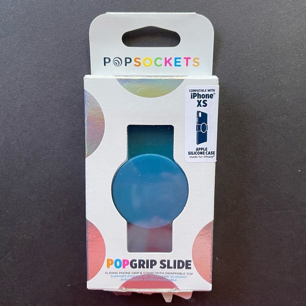 PopSockets PopGrip Slide for iPhone XS Max Apple Silicone Case - Turbo Ice Color